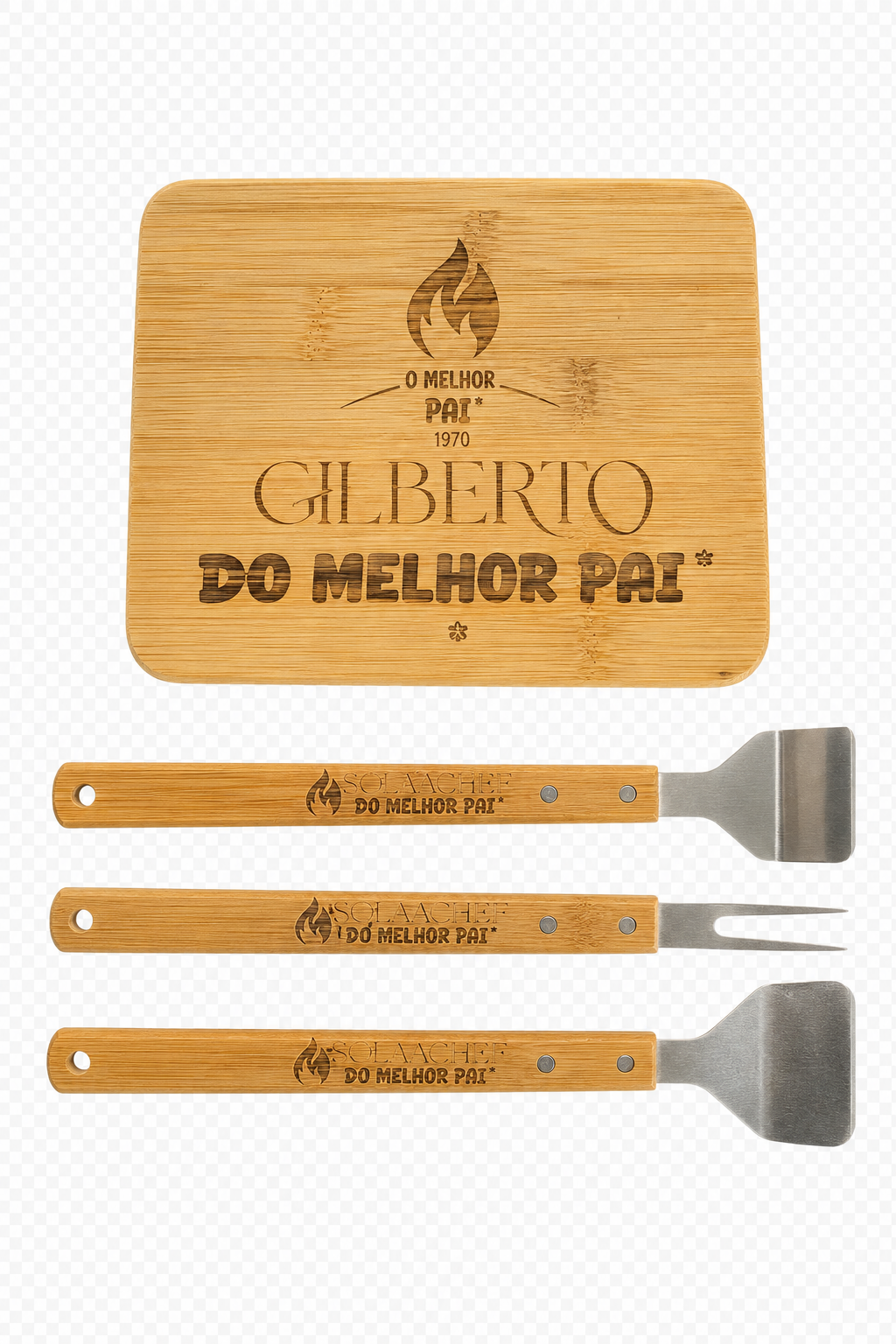 Conjunto de churrasco gravado